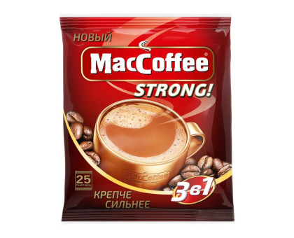 Растворимый кофе MacCoffee Strong 3 в 1, 25*16г