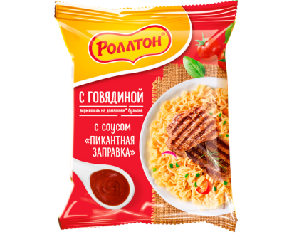 Вермишель Роллтон, Говядина с соусом, 65г*42