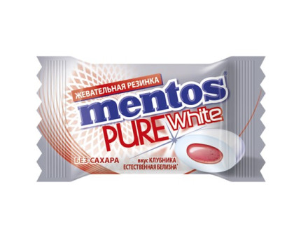 Жевательная резинка Mentos Pure White Клубника, 2г